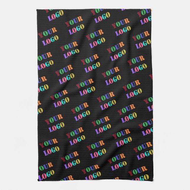 Braded Custom Company Logo Kitchen Towel Example (Vertical)