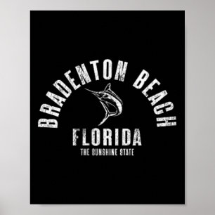 Bradenton Beach Florida Beach Fl Retro Vintage Fro Poster