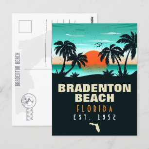 Bradenton Beach Florida Retro Sunset Souvenirs Postcard