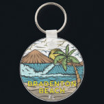 Bradenton Beach Florida Vintage Keychain<br><div class="desc">Bradenton Beach hand drawn illustration with mountains and ocean waves in the background. Perfect for anyone who loves to visit Bradenton Beach.</div>