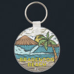 Bradenton Beach Florida Vintage Keychain<br><div class="desc">Bradenton Beach hand drawn illustration with mountains and ocean waves in the background. Perfect for anyone who loves to visit Bradenton Beach.</div>