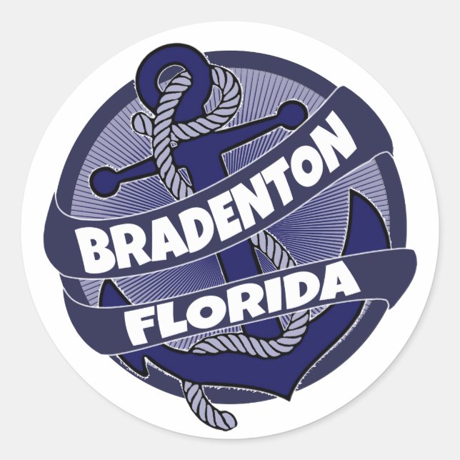 Bradenton Florida anchor swirl stickers (Front)