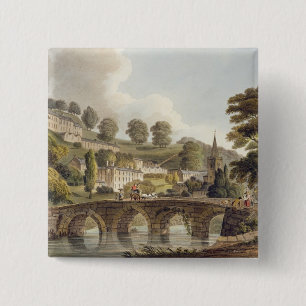 Bradford, from 'Bath Illustrated by a Series of Vi 2 Inch Square Button