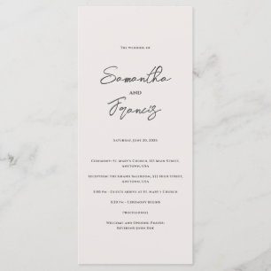 Bradford Modern Wedding Program
