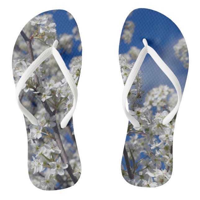 Bradford Pear Blooms Flip Flops (Footbed)