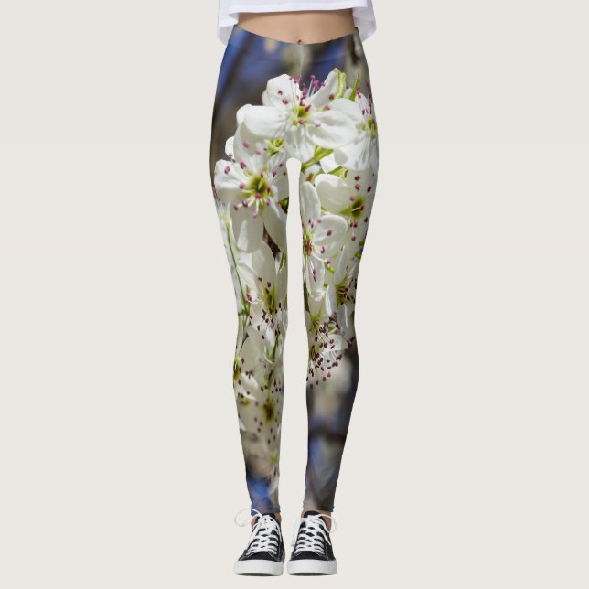 Bradford Pear Blooms Leggings (Front)