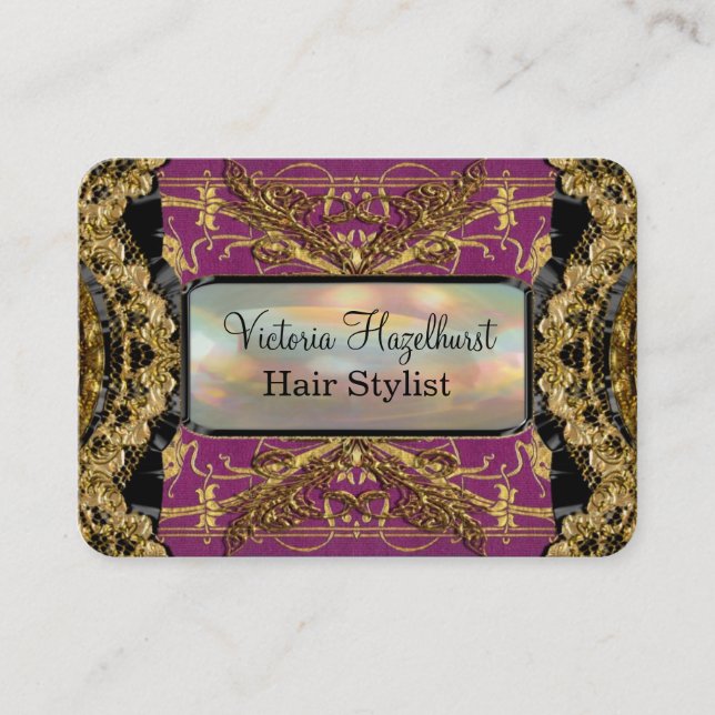 Bradfordshire Lola Elegant Hairstylist Business Card (Front)