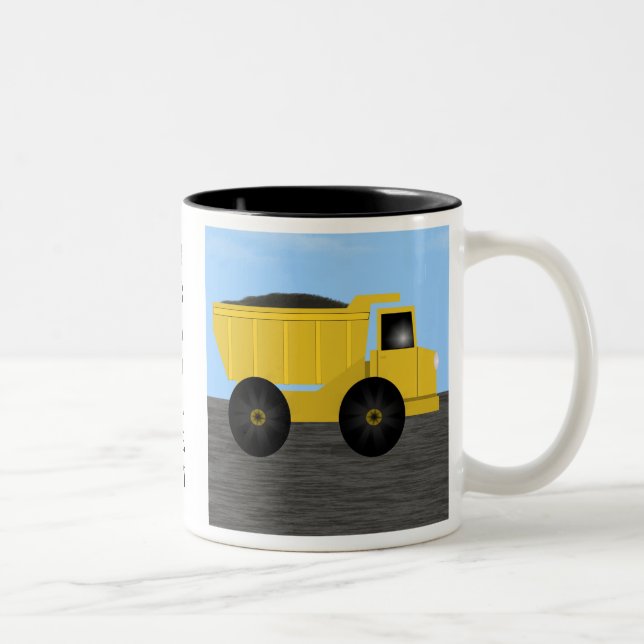 Bradley Dump Truck Personalized Name Mug (Right)