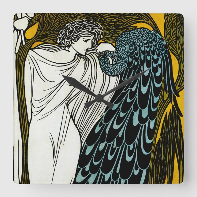 Bradley: His Book Square Wall Clock (Front)