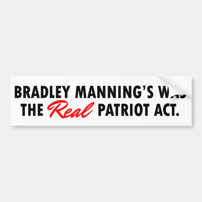 Bradley Manning Bumper Sticker (Front)