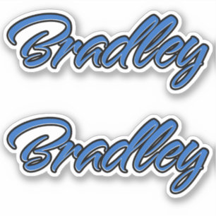 Bradley Nom Bleu Autocollant Autocollant