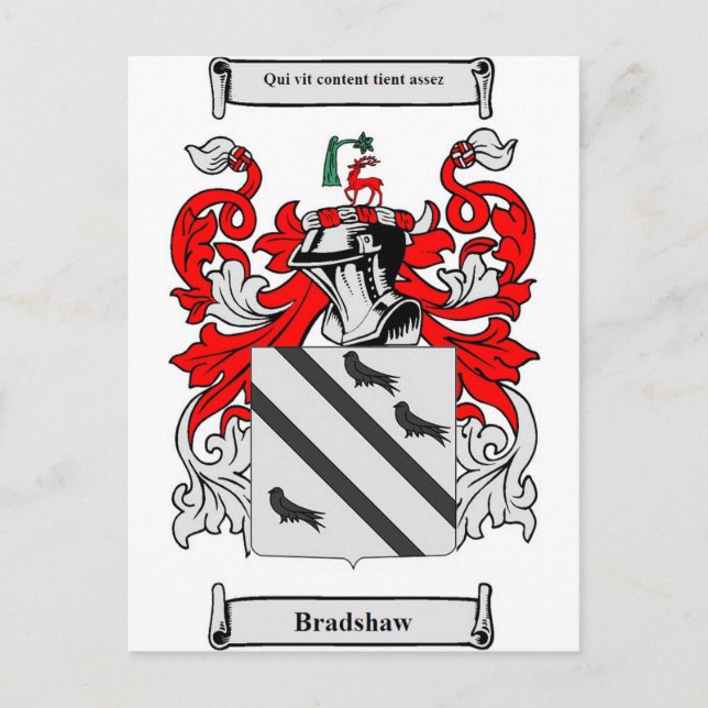 Bradshaw Coat of Arms Postcard (Front)