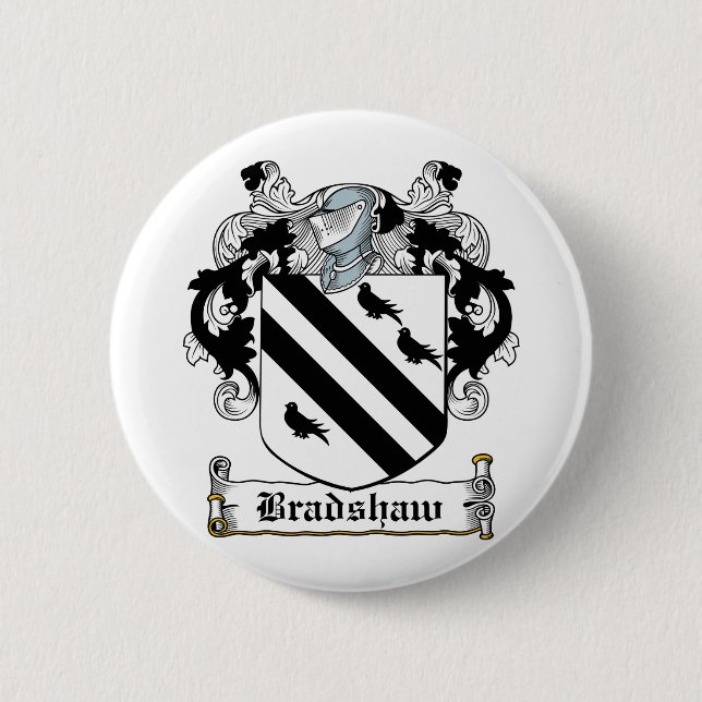 Bradshaw Family Crest 2 Inch Round Button (Front)