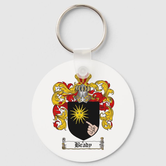 BRADY FAMILY CREST -  BRADY COAT OF ARMS KEYCHAIN (Front)