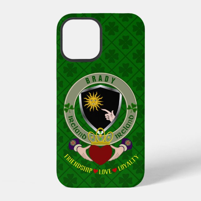 Brady Irish Shield & Claddagh Personalized  iPhone Case (Back)