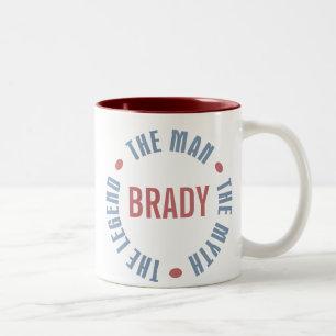 Brady Man Myth Legend Customizable Two-Tone Coffee Mug
