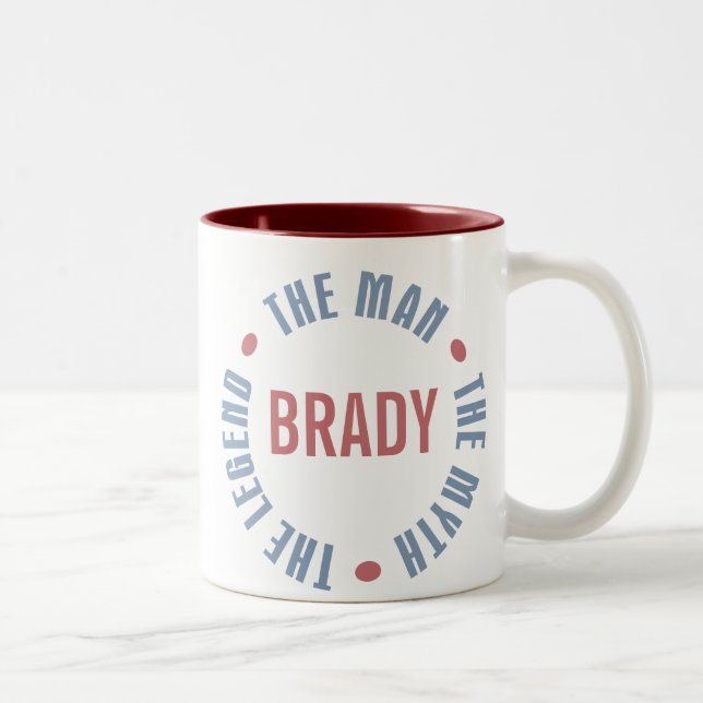 Brady Man Myth Legend Customizable Two-Tone Coffee Mug (Right)