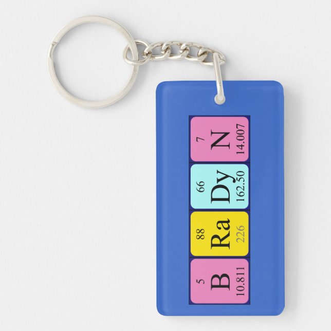 Bradyn periodic table name keyring (Front)