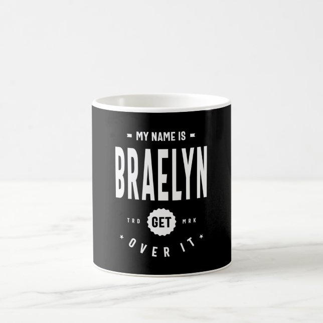 Braelyn Personalized Name Birthday Coffee Mug (Center)
