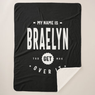 Braelyn Personalized Name Birthday Sherpa Blanket