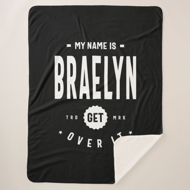 Braelyn Personalized Name Birthday Sherpa Blanket (Front)