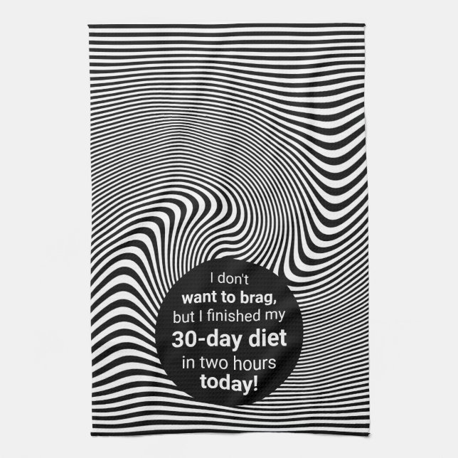 Brag About Diet Funny Joke Kitchen Towel (Vertical)