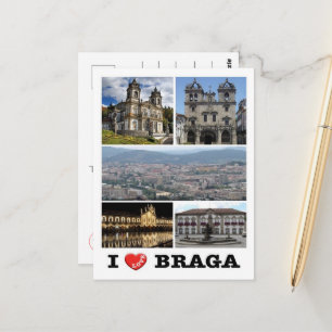 Braga - I Love - Portugal - Postcard