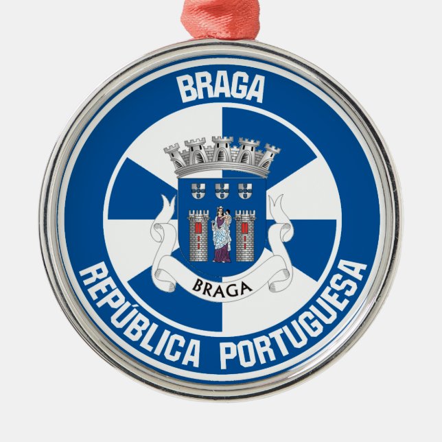 Braga Round Emblem Metal Ornament (Front)