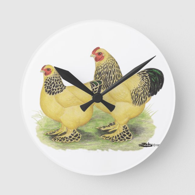 Brahma Buff Pair Round Clock (Front)