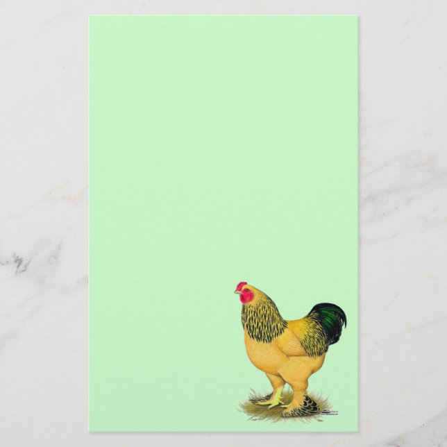 Brahma:  Buff Rooster Stationery (Front)