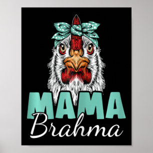 Brahma Chicken Mom Vintage Silkie Chicken Mommy Poster
