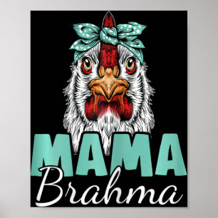 Brahma Chicken Mom Vintage Silkie Chicken Mommy Poster