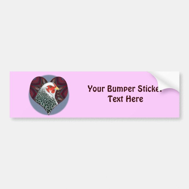 Brahma Hen Heart Bumper Sticker (Front)