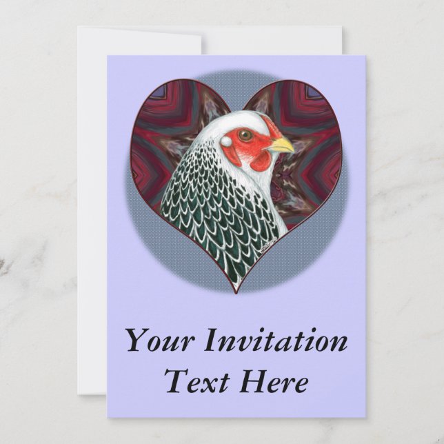 Brahma Hen Heart Invitation (Front)