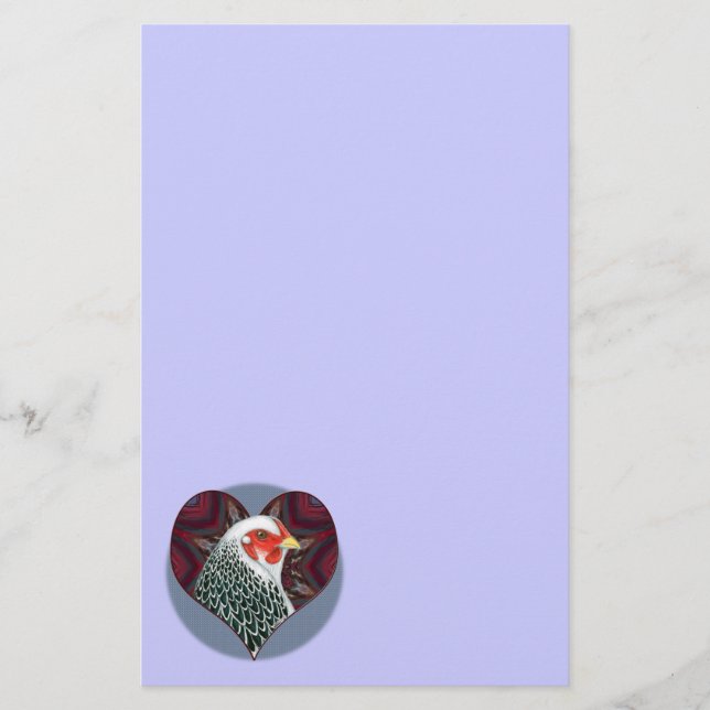 Brahma Hen Heart Stationery (Front)