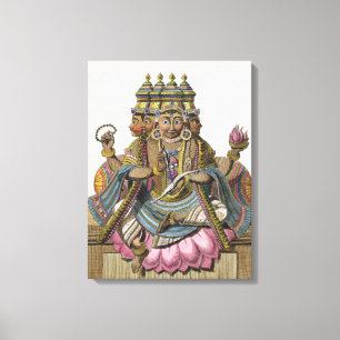 Brahma, Hindu god of creation, from 'Voyage aux In Canvas Print
