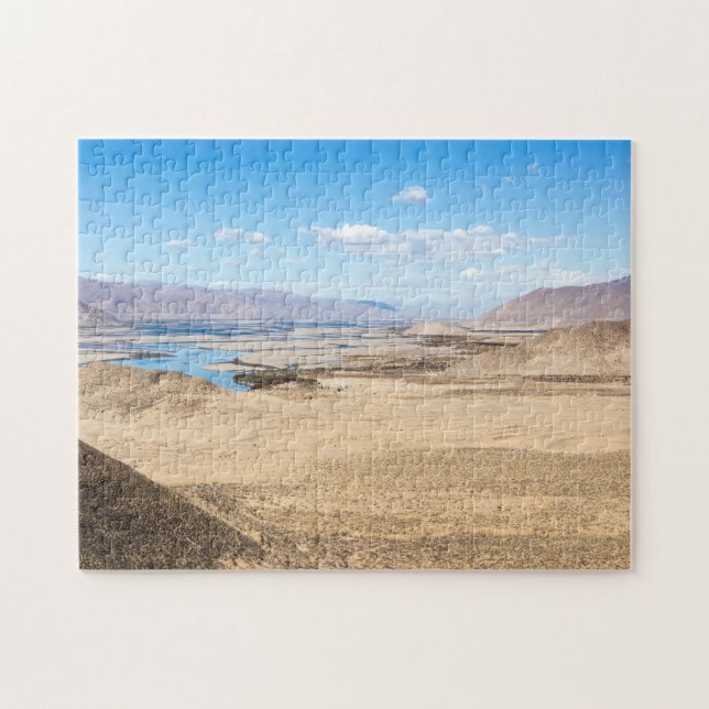 Brahmaputra river and desert landscape - Tibet Jigsaw Puzzle (Horizontal)
