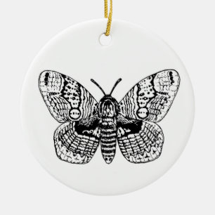 Brahmin moth drawing ceramic ornament