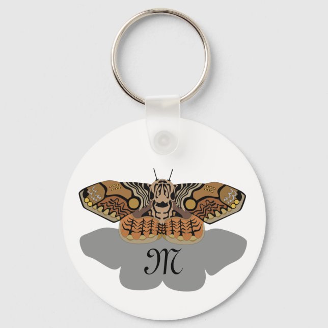 Brahmin Moth Monogram Keychain (Front)