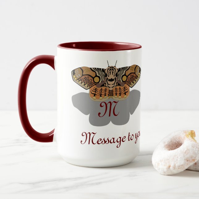 Brahmin Moth Monogram Mug (With Donut)