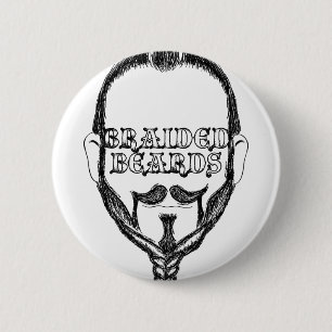 braided beards 2 inch round button
