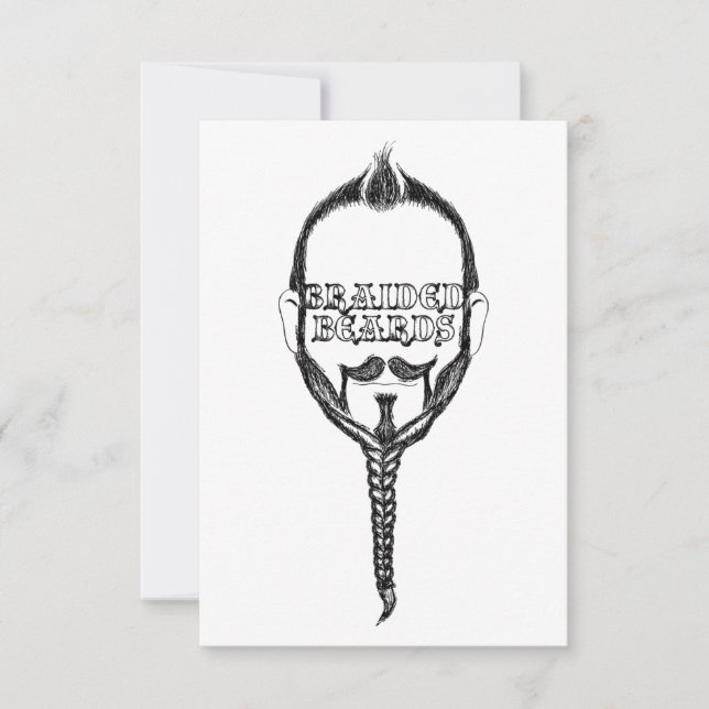 braided beards theme party invitation (Front)