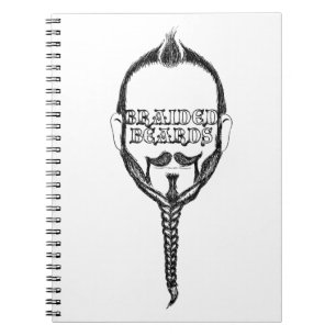 braided beards theme party notebook