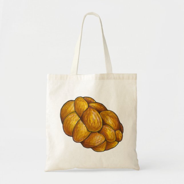 Braided Challah Bread Loaf Hanukkah Jewish Holiday Tote Bag (Front)