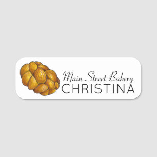 Braided Challah Bread Loaf Jewish Bakery Hanukkah Name Tag