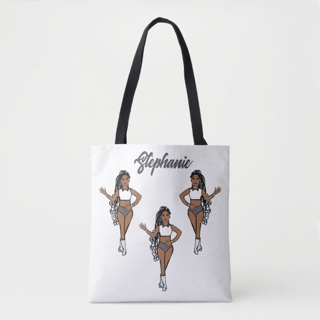 Braided Dancer Personalized Tote ( Stone White) (Front)