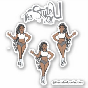 Braided Majorette / Dancer Stickers Grey