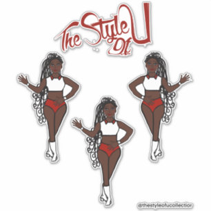 Braided Majorette / Dancer Stickers Red