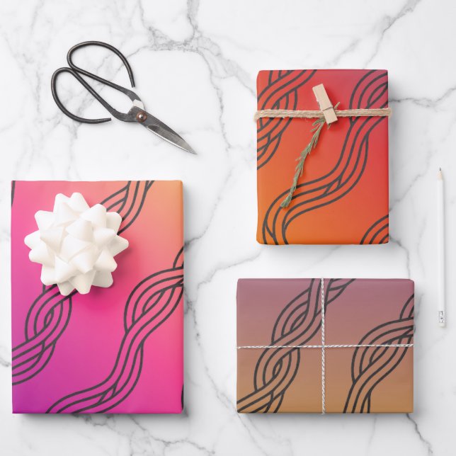 Braided Pathways – Seamless African Cornrows Wrapping Paper Sheet (Front)
