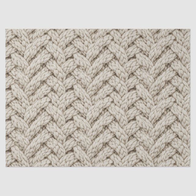 Braided Thread Knit Texture – Warm Beige (2) Tissue Paper (Front)